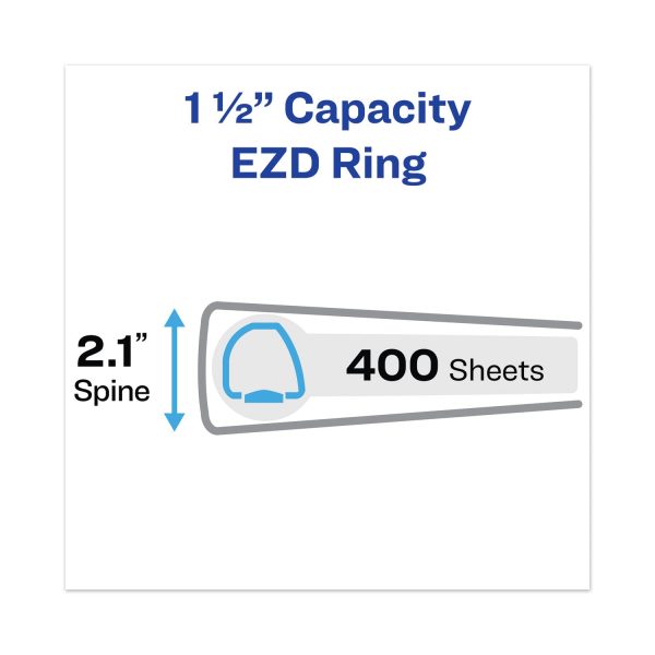 Heavy-Duty View Binder with DuraHinge and One Touch EZD Rings, 3 Rings, 1.5  Capacity, 11 x 8.5, Navy Blue on Sale - Image 2