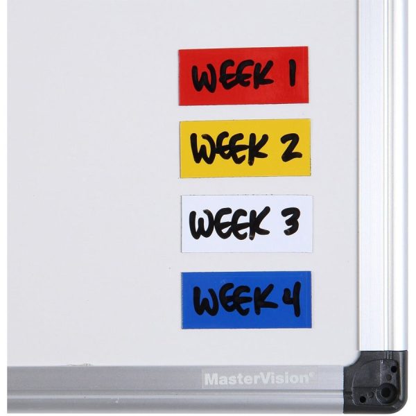 MasterVision 2  Magnetic Dry Erase Strips - 0.88  Length x 2  Width - For Board, Color Coding - 25   Pack - Blue Online now - Image 2
