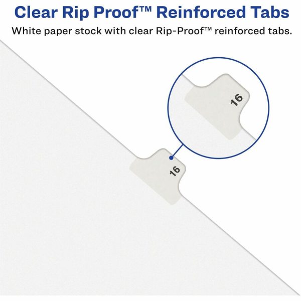 Avery Individual Bottom Tab Legal Dividers - 25 x Divider(s) - Bottom Tab(s) - Exhibit Z - 1 Tab(s) Set - 8.5  Divider Width x 11  Divider Length - Letter - 8.50  Width x 11  Length - White Paper Divider - Recycled - 1 For Discount - Image 2