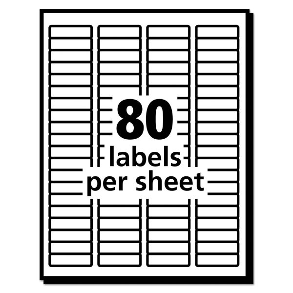 EcoFriendly Mailing Labels, Inkjet Laser Printers, 0.5 x 1.75, White, 80 Sheet, 100 Sheets Pack Online now - Image 3