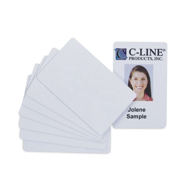 PVC ID Badge Card, 3.38 x 2.13, White, 100 Pack Fashion