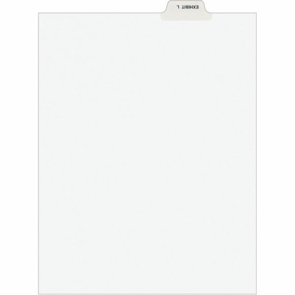 Avery Individual Bottom Tab Legal Dividers - 25 x Divider(s) - Bottom Tab(s) - Exhibit L - 1 Tab(s) Set - 8.5  Divider Width x 11  Divider Length - Letter - 8.50  Width x 11  Length - White Paper Divider - Recycled - 1 For Discount