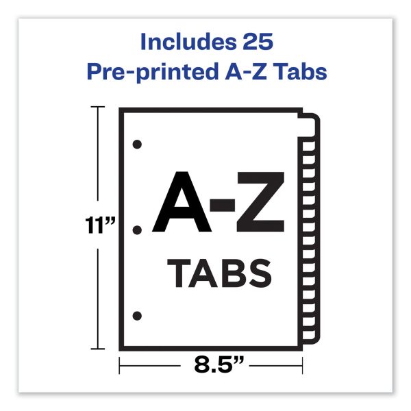 Preprinted Laminated Tab Dividers with Copper Reinforced Holes, 25-Tab, A to Z, 11 x 8.5, Buff, 1 Set Supply - Image 3