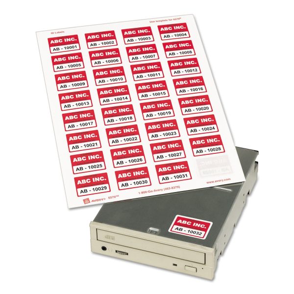 Permanent ID Labels w  Sure Feed Technology, Inkjet Laser Printers, 1.25 x 1.75, White, 32 Sheet, 15 Sheets Pack Online now - Image 2