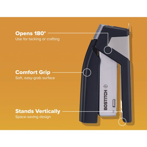 InJoy One-Finger 3-in-1 Eco-Friendly Compact Stapler, 20-Sheet Capacity, Black For Discount - Image 5