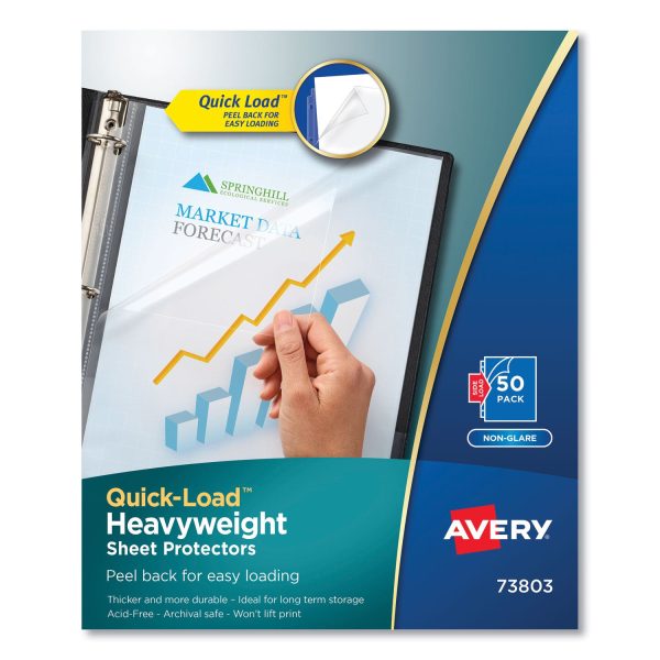 Quick Top and Side Loading Sheet Protectors, Letter, Non-Glare, 50 Box Supply