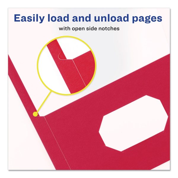Two-Pocket Folder, Prong Fastener, 0.5  Capacity, 11 x 8.5, Red, 25 Box Online - Image 5