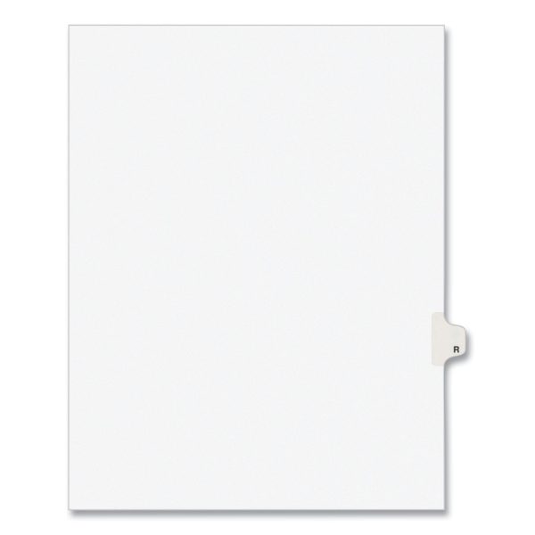 Preprinted Legal Exhibit Side Tab Index Dividers, Avery Style, 26-Tab, R, 11 x 8.5, White, 25 Pack, (1418) Supply