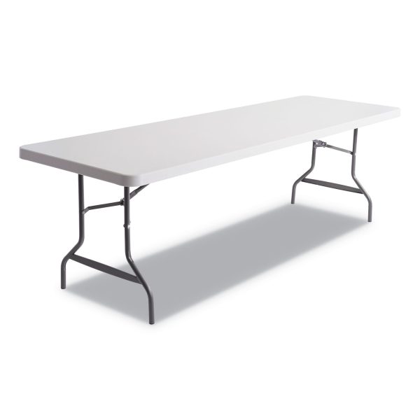 Resin Rectangular Folding Table, Square Edge, 96w x 30d x 29h, Platinum Online
