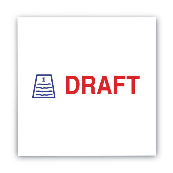 Pre-Inked Shutter Stamp, Red Blue, DRAFT, 1.63 x 0.5 For Sale - Image 3