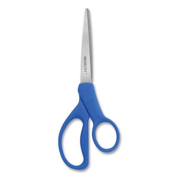 Preferred Line Stainless Steel Scissors, 8  Long, 3.5  Cut Length, Blue Straight Handles, 2 Pack Online Hot Sale - Image 2