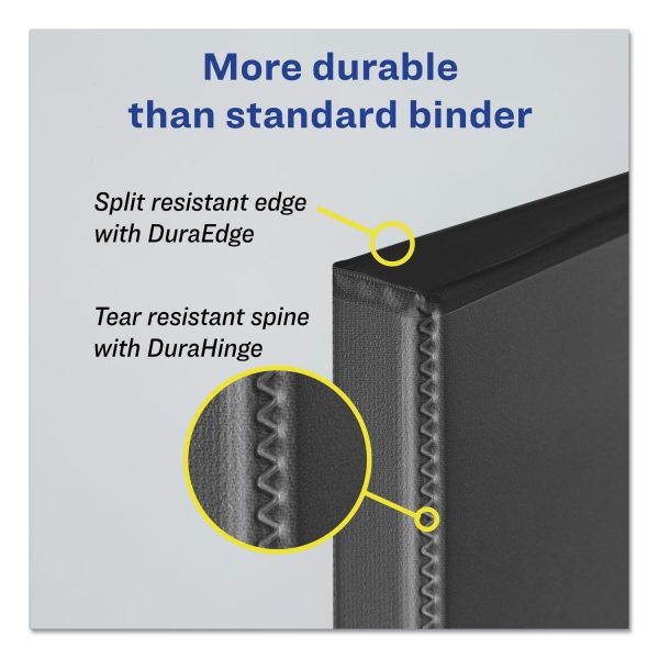 Durable View Binder with DuraHinge and EZD Rings, 3 Rings, 1  Capacity, 11 x 8.5, Black, (9300) Discount - Image 4