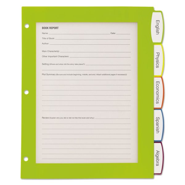 Big Tab Ultralast Plastic Dividers, 5-Tab, 11 x 8.5, Assorted, 1 Set Sale - Image 3