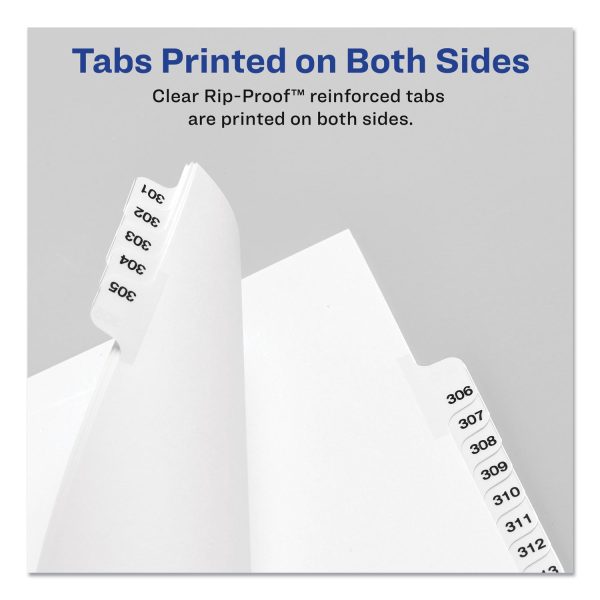 Preprinted Legal Exhibit Side Tab Index Dividers, Avery Style, 10-Tab, 7, 11 x 8.5, White, 25 Pack Online Sale - Image 2