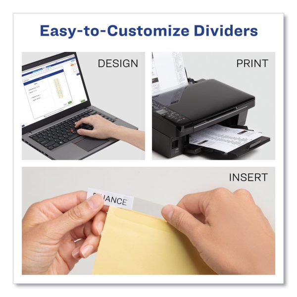 Insertable Big Tab Dividers, 8-Tab, Double-Sided Gold Edge Reinforcing, 11 x 8.5, Buff, Clear Tabs, 1 Set Supply - Image 2