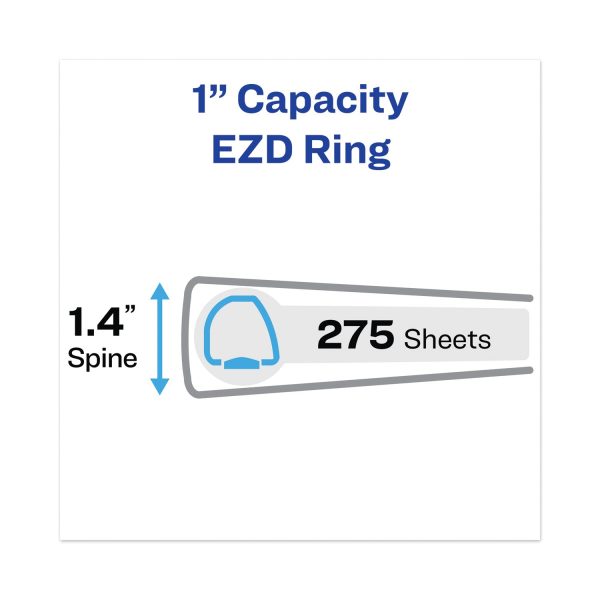 Heavy-Duty View Binder with DuraHinge and One Touch EZD Rings, 3 Rings, 1  Capacity, 11 x 8.5, Black Discount - Image 2