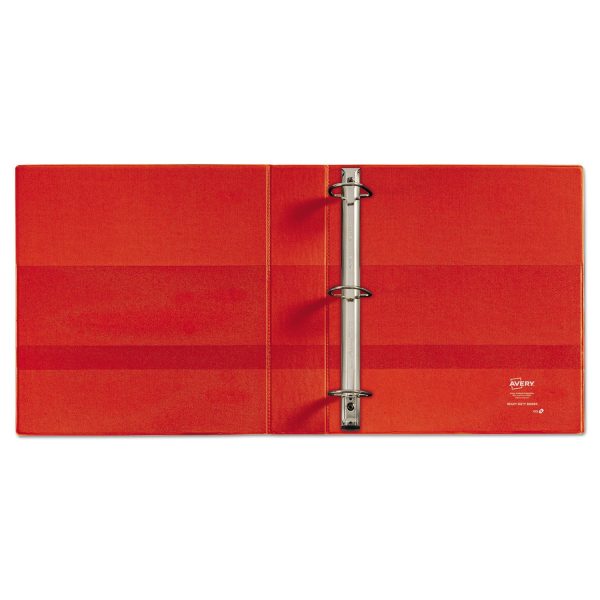 Heavy-Duty Non-View Binder with DuraHinge, Locking One Touch EZD Rings and Thumb Notch, 3 Rings, 5  Capacity, 11 x 8.5, Red Fashion - Image 3