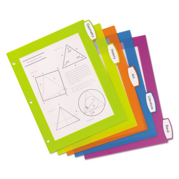 Big Tab Ultralast Plastic Dividers, 5-Tab, 11 x 8.5, Assorted, 1 Set Sale - Image 4