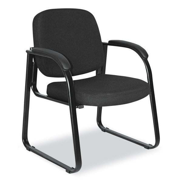 Alera Genaro Series Fabric Half-Back Sled Base Guest Chair, 25  x 24.80  x 33.66 , Black Seat, Black Back, Black Base Hot on Sale