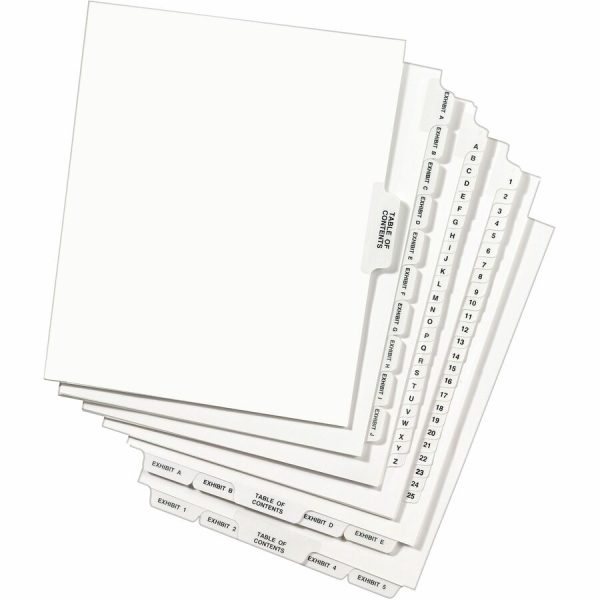 Avery Individual Bottom Tab Legal Dividers - 25 x Divider(s) - Bottom Tab(s) - Exhibit W - 1 Tab(s) Set - 8.5  Divider Width x 11  Divider Length - Letter - 8.50  Width x 11  Length - White Paper Divider - Recycled - 1 Hot on Sale - Image 5