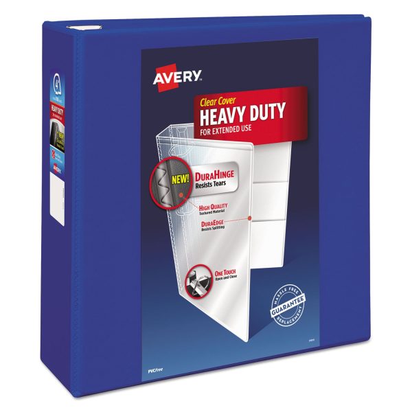 Heavy-Duty View Binder with DuraHinge and Locking One Touch EZD Rings, 3 Rings, 4  Capacity, 11 x 8.5, Pacific Blue Online Hot Sale