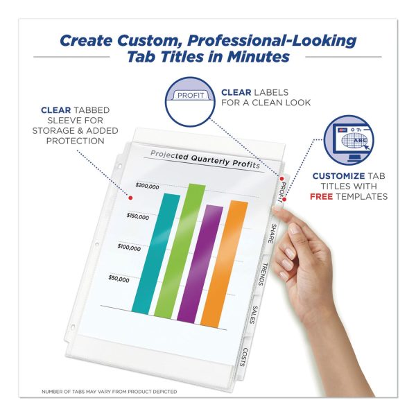 Print and Apply Index Maker Clear Label Sheet Protector Dividers with White Tabs, 5-Tab, 11 x 8.5, White, 1 Set on Sale - Image 4