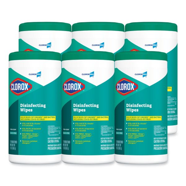 Disinfecting Wipes, 1-Ply, Fresh Scent, 7 x 8, White, 75 Canister, 6 Canisters Carton Online now