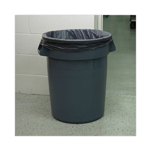 Round Waste Receptacle, 32 gal, Linear-Low-Density Polyethylene, Gray Supply - Image 4