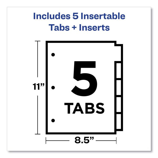 Insertable Big Tab Dividers, 5-Tab, Single-Sided Copper Edge Reinforcing, 11 x 8.5, Buff, Assorted Tabs, 1 Set For Cheap - Image 5