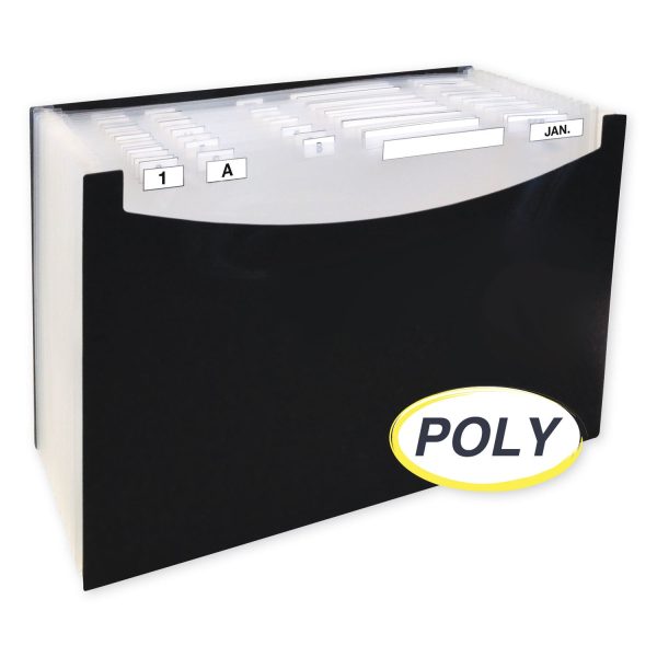 21-Pocket Stand-Up Design Expanding File, 12  Expansion, 21 Sections, 1 5-Cut Tabs, Legal Size, Black Online Sale - Image 3