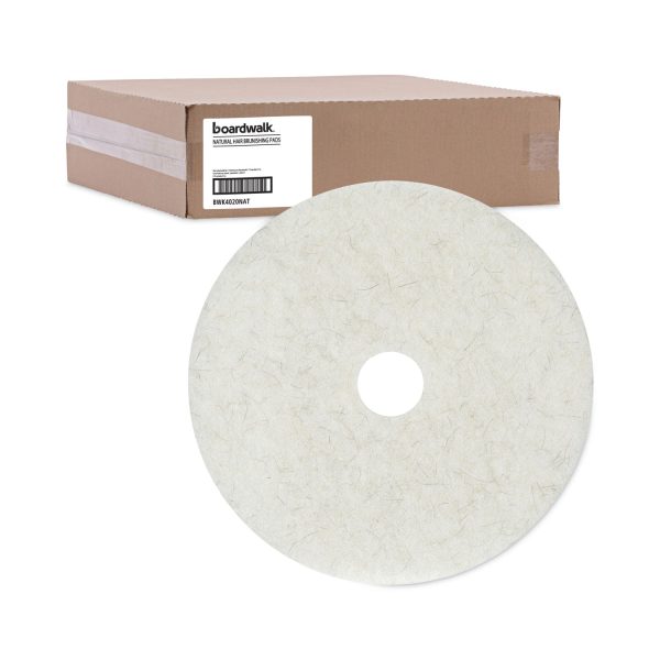 Natural Burnishing Floor Pads, 20  Diameter, White, 5 Carton Online Hot Sale - Image 5