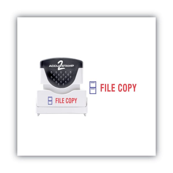 Pre-Inked Shutter Stamp, Red Blue, FILE COPY, 1.63 x 0.5 For Discount - Image 2