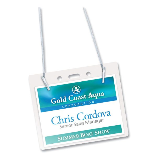 Secure Top Hanging-Style Badge Holders, Horizontal, 4w x 3h, Clear, 100 Box Hot on Sale - Image 5