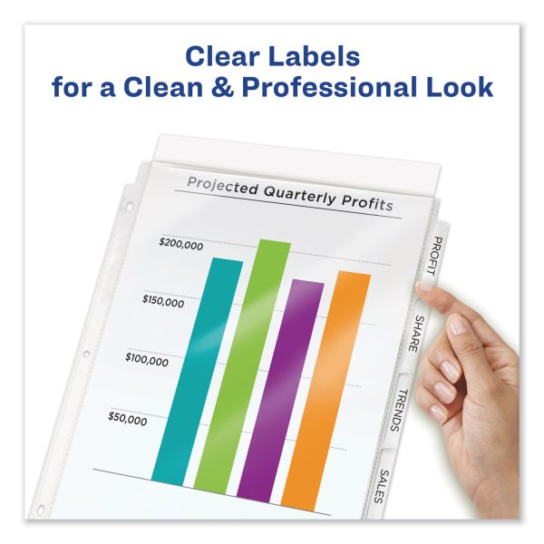 Print and Apply Index Maker Clear Label Sheet Protector Dividers with White Tabs, 5-Tab, 11 x 8.5, White, 1 Set on Sale - Image 3