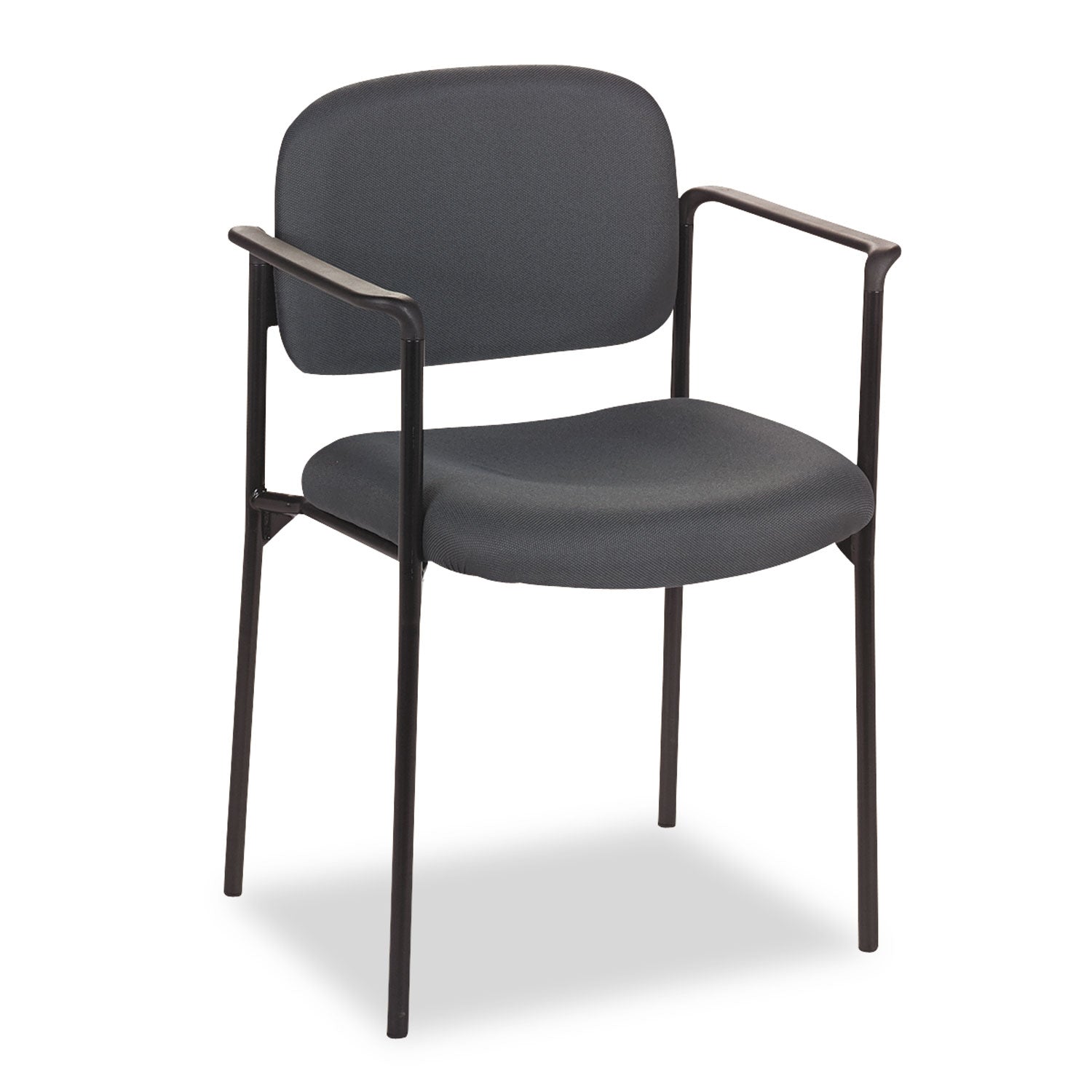 VL616 Stacking Guest Chair with Arms, Fabric Upholstery, 23.25  x 21  x 32.75 , Charcoal Seat, Charcoal Back, Black Base Online Hot Sale