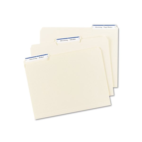 Permanent TrueBlock File Folder Labels with Sure Feed Technology, 0.66 x 3.44, Blue White, 30 Sheet, 50 Sheets Box For Sale - Image 2