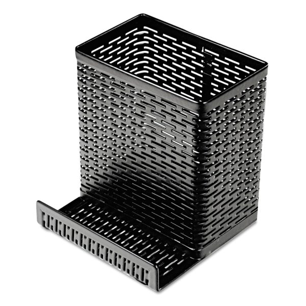 Urban Collection Punched Metal Pencil Cup Cell Phone Stand, Perforated Steel, 3.5 x 3.5, Black on Sale