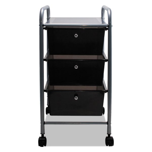 Advantus 3-Drawer Organizer - 3 Drawer - 4 Casters - Metal - x 15.5  Width x 13  Depth x 27  Height - Smoke - 1 Each on Sale - Image 2