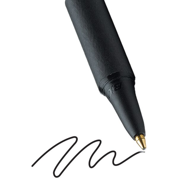 BIC SoftFeel Retractable Ball Pens - Fine Pen Point - Retractable - Black - Black Rubber Barrel - 1 Dozen Sale - Image 4