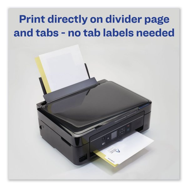 Customizable Print-On Dividers, 3-Hole Punched, 8-Tab, 11 x 8.5, White, 1 Set For Sale - Image 2