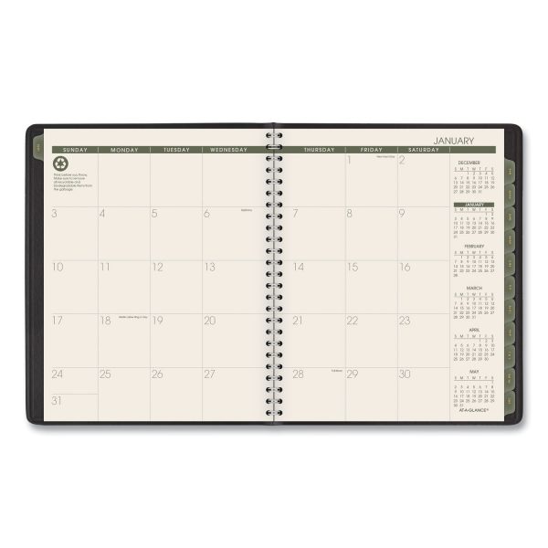 Recycled Monthly Planner with Perforated Memo Section, 8.75 x 7, Black Cover, 12-Month (Jan to Dec): 2024 Online Hot Sale - Image 2