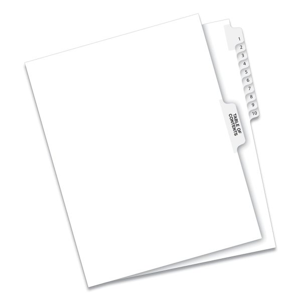 Preprinted Legal Exhibit Side Tab Index Dividers, Avery Style, 11-Tab, 1 to 10, 11 x 8.5, White, 1 Set Online Hot Sale