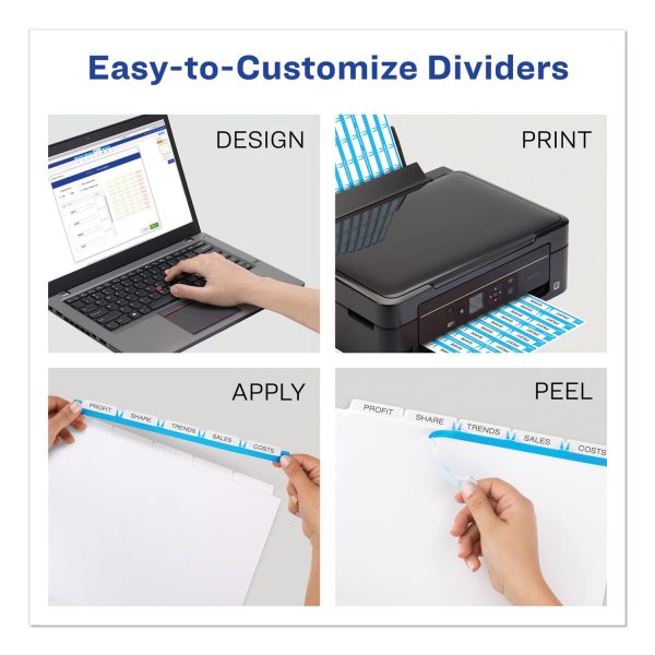 Print and Apply Index Maker Clear Label Unpunched Dividers, 5-Tab, 11 x 8.5, White, 25 Sets For Cheap - Image 2