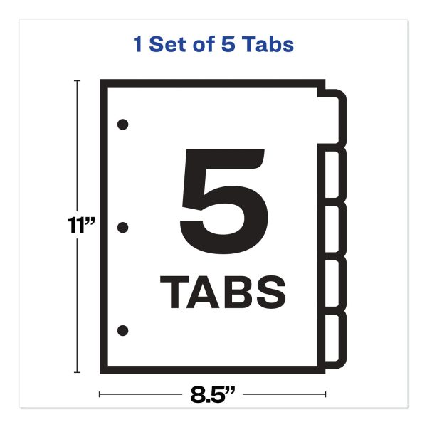 Print and Apply Index Maker Clear Label Dividers, Big Tab, 5-Tab, White Tabs, 11 x 8.5, White, 1 Set For Cheap - Image 5