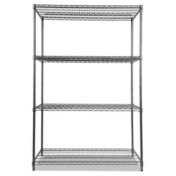 Wire Shelving Starter Kit, Four-Shelf, 48w x 24d x 72h, Black Anthracite For Cheap - Image 2