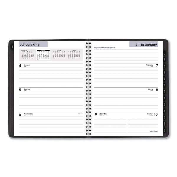 DayMinder Executive Weekly Monthly Refillable Planner, 8.75 x 7, Black Cover, 12-Month (Jan to Dec): 2024 on Sale - Image 3