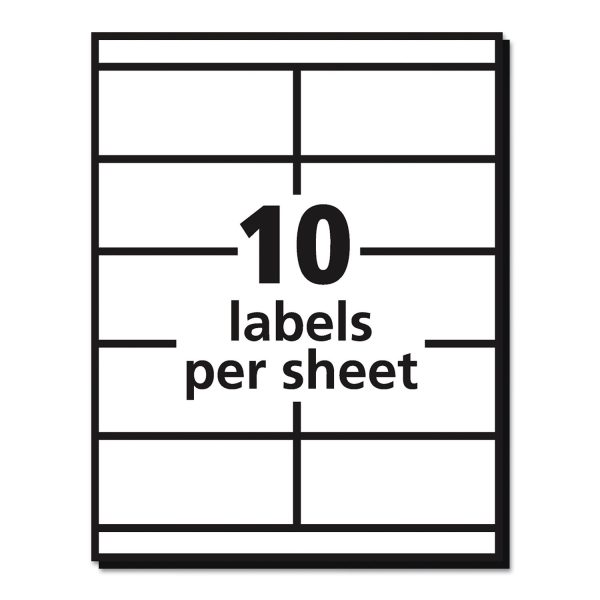 Copier Mailing Labels, Copiers, 2 x 4.25, White, 10 Sheet, 100 Sheets Box Online Sale - Image 4