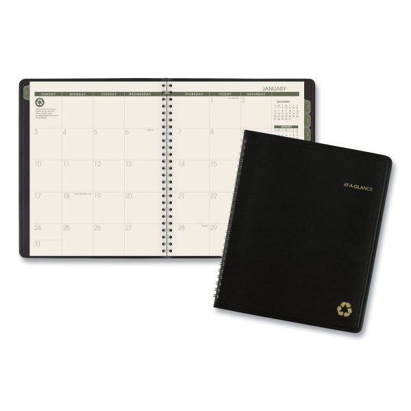 Recycled Monthly Planner with Perforated Memo Section, 8.75 x 7, Black Cover, 12-Month (Jan to Dec): 2024 Online Hot Sale