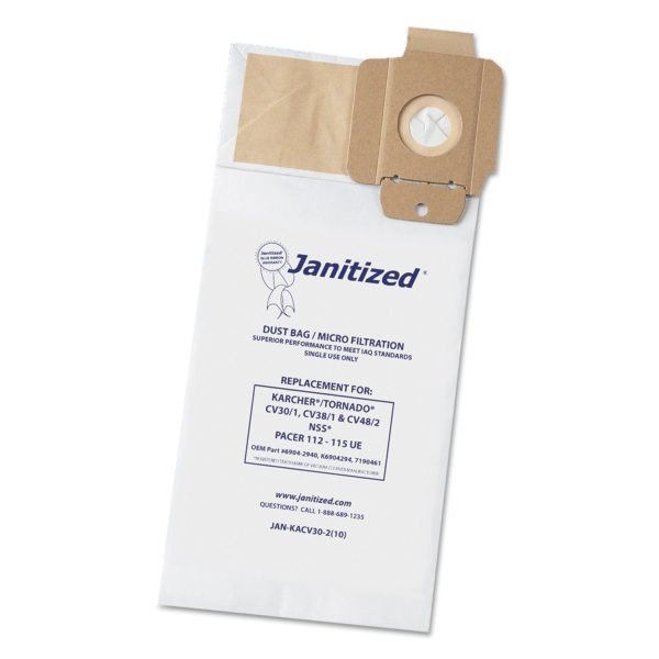 Vacuum Filter Bags Designed to Fit Karcher Tornado CV30 1, CV38 1, CV48 2, 100 Carton Discount