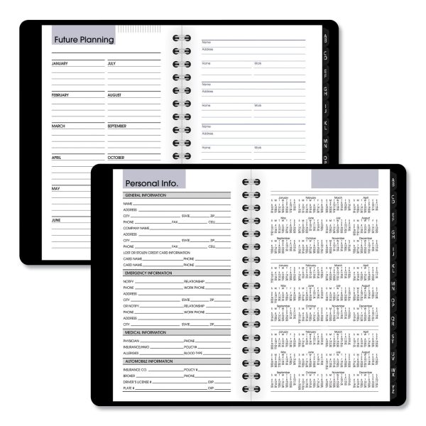 DayMinder Weekly Pocket Appointment Book with Telephone Address Section, 6 x 3.5, Black Cover, 12-Month (Jan to Dec): 2024 Online now - Image 4